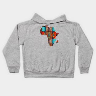 African Wax Cloth Map of Africa Kids Hoodie